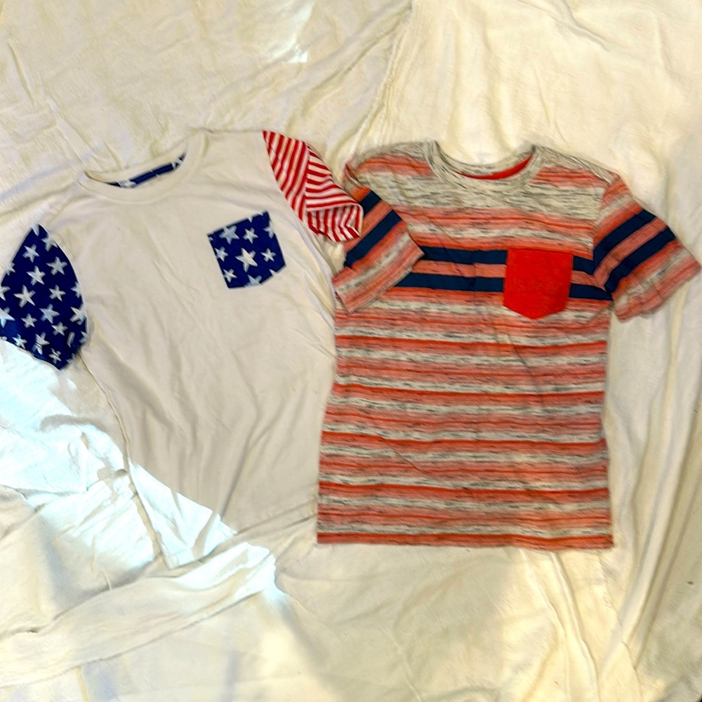 Cat&Jack boys 4th of July tees. Size 8-10.